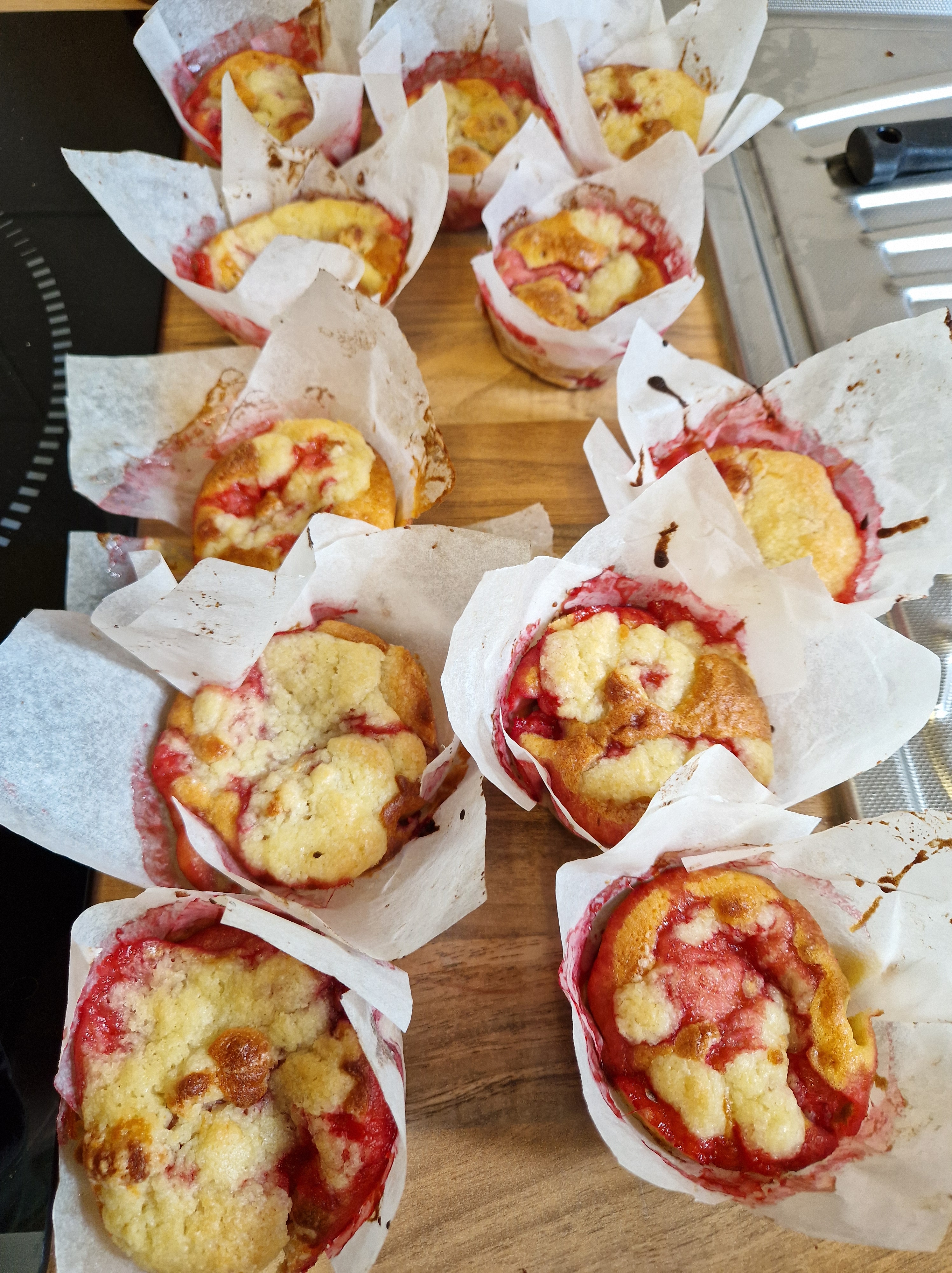 Muffins crumble fraises